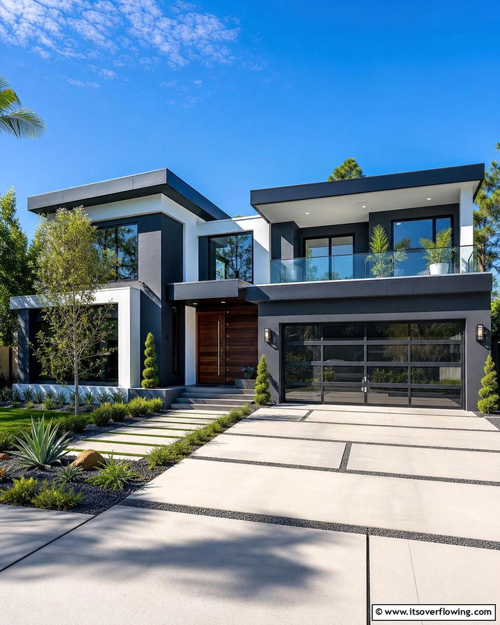 Bold Charcoal Contrast - 21 Gray Exterior House Paint Ideas for Stunning Curb Appeal