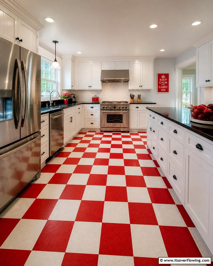 Bold Checkered Floors - 25 Retro Kitchen Ideas for a Vintage Vibe