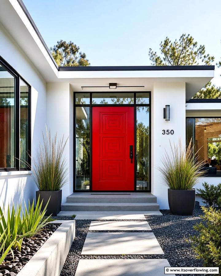 Bold Cherry Red - 30 Retro Mid-Century Front Door Colors to Boost Curb Appeal