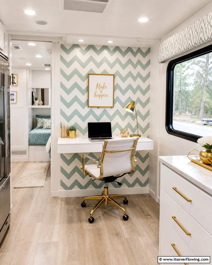 Bold Chevron Patterns - 25 RV Wallpaper Ideas for a Stylish and Comfortable Space