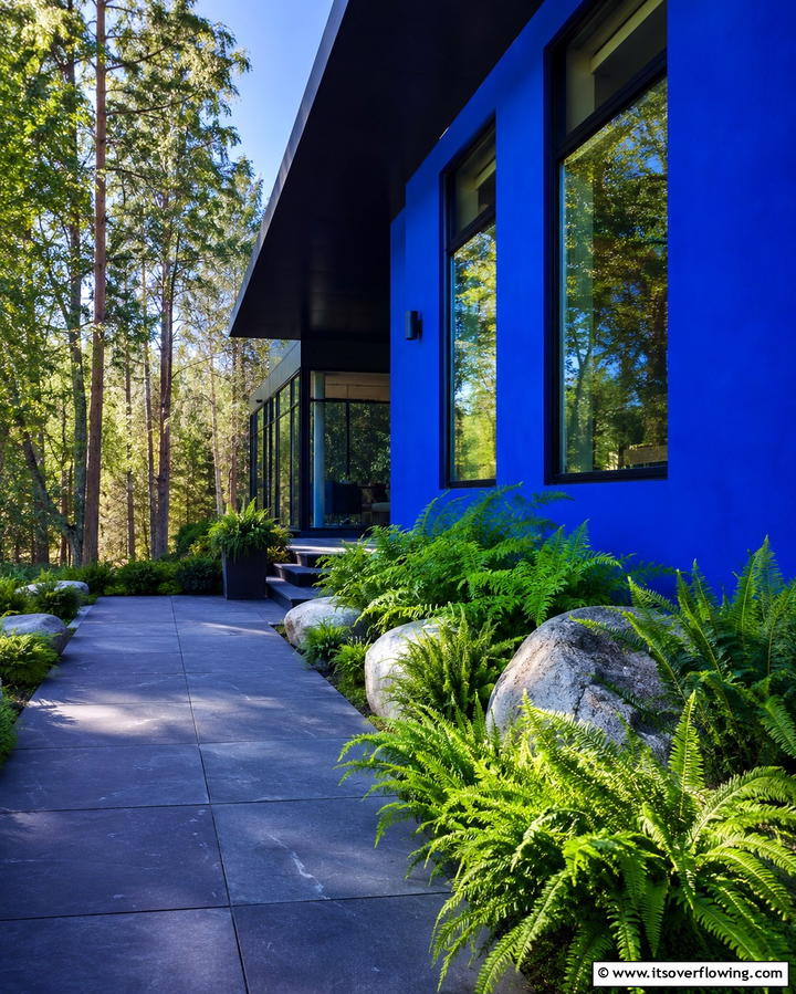 Bold Cobalt Blue Facade - 30 Serene Blue Exterior House Colors to Boost Curb Appeal