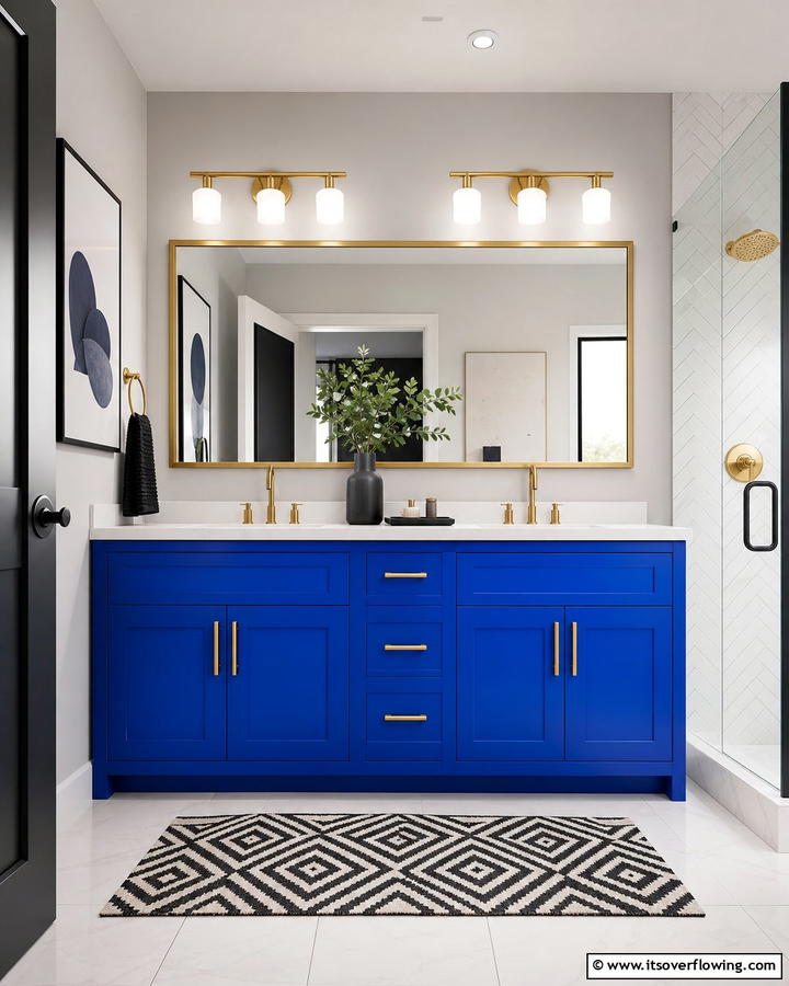 Bold Cobalt Blue Vanity for a Statement Look - 25 Stunning Blue Bathroom Vanity Ideas