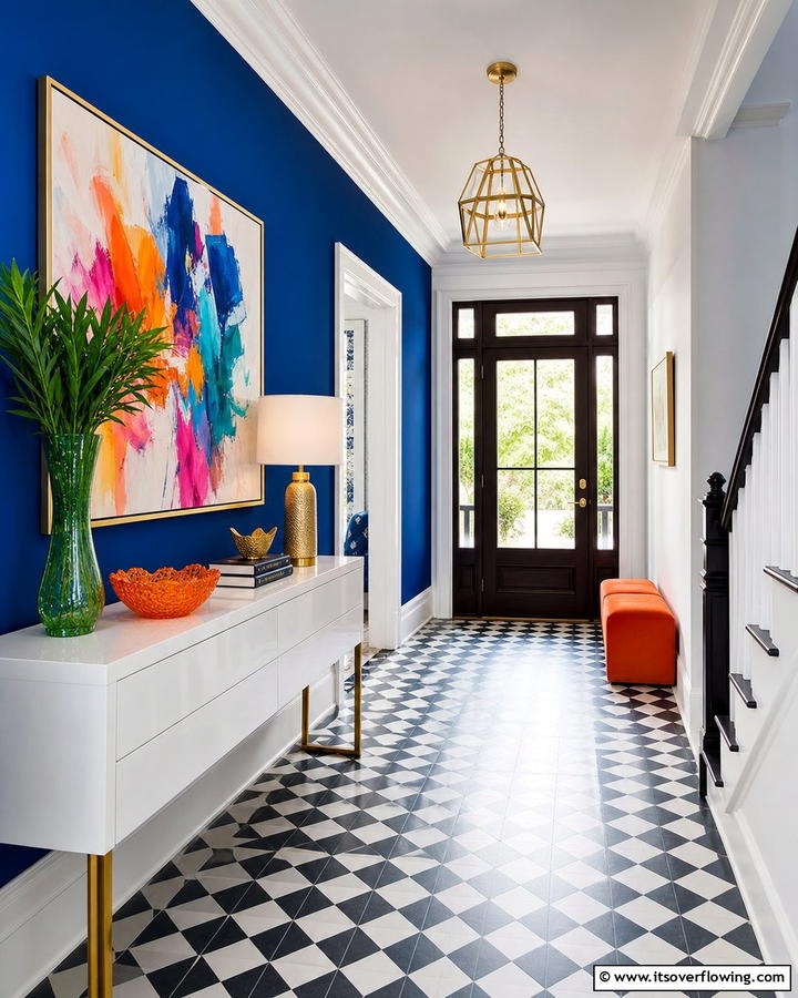 Bold Color Accent Foyer - 21 Entryway Ideas to Create a Welcoming First Impression