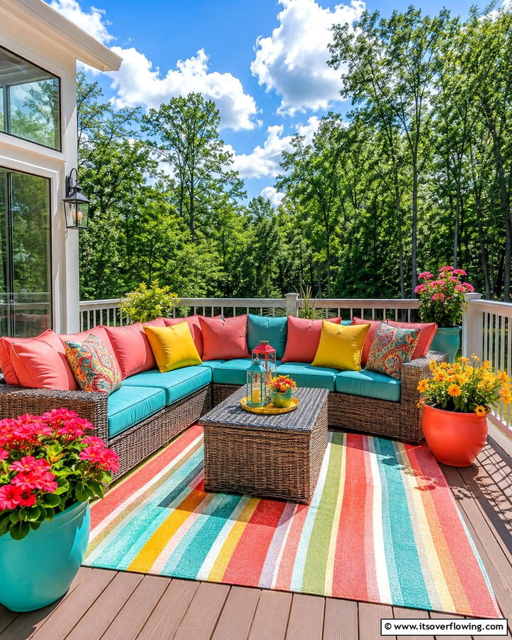 Bold Color Accents - 25 Deck Decorating Ideas for a Stunning Outdoor Space
