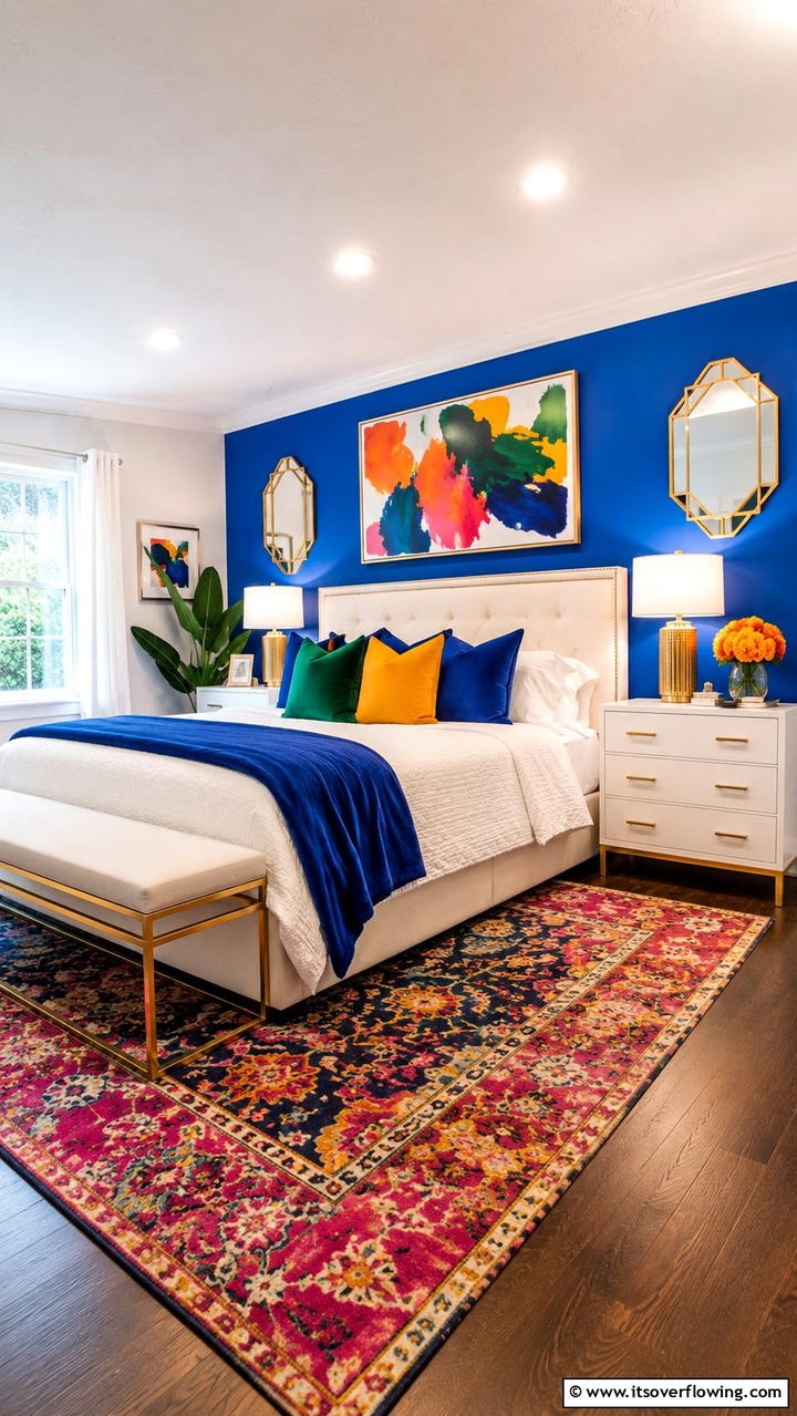 Bold Color Accents - 30 Bedroom Ideas For Couples- Romantic Retreat Inspiration