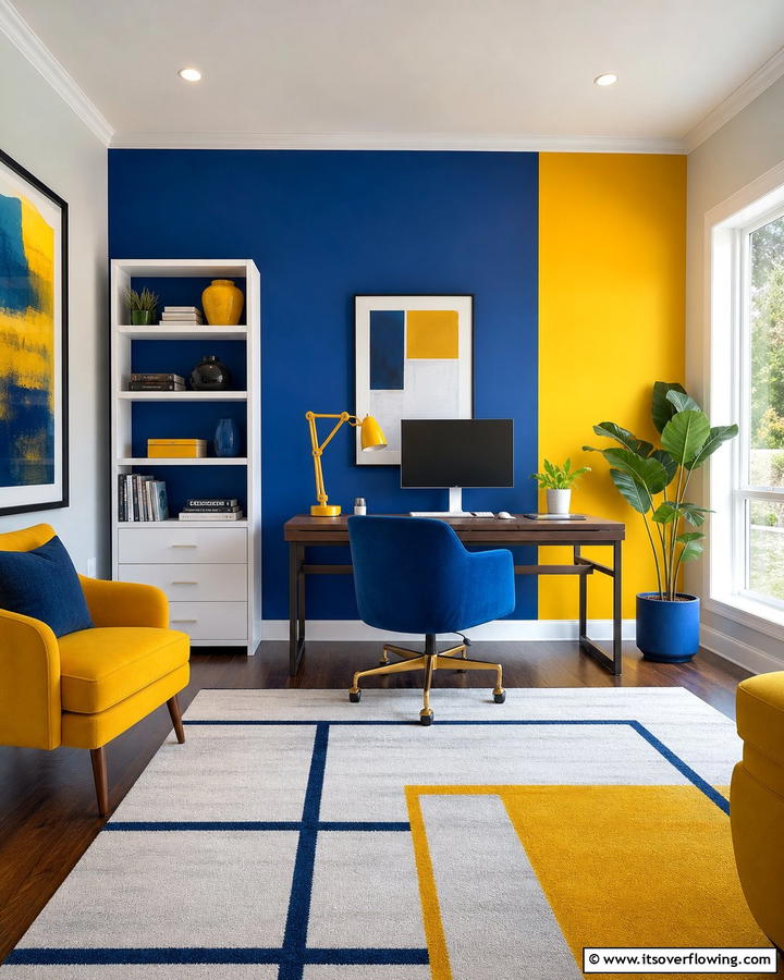 Bold Color Accents - 21 Functional Bedroom Office Ideas for Productive Spaces