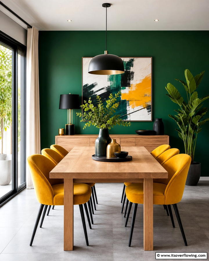 Bold Color Accents in Dining Rooms - 25 Modern Dining Room Ideas for a Stylish Space