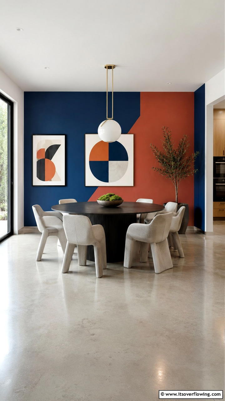 Bold Color Blocking - 30 Dining Room Accent Wall Ideas for Bold Style