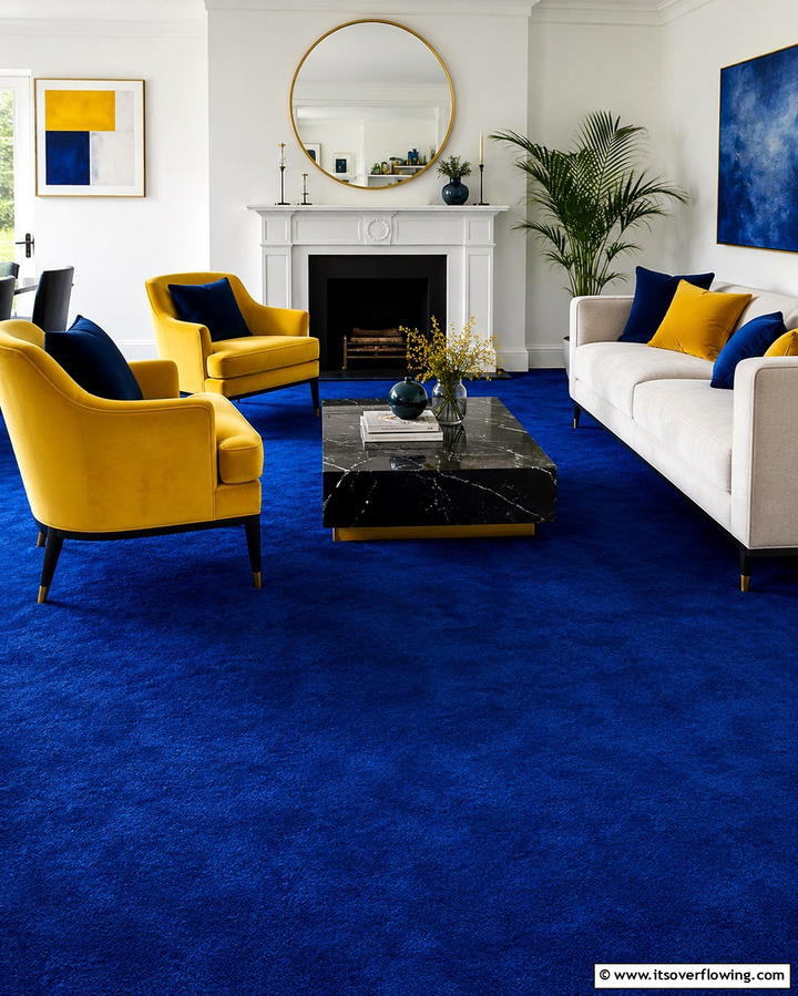 Bold Color Carpets for a Vibrant Statement - 25 Living Room Carpet Ideas for Cozy Comfort