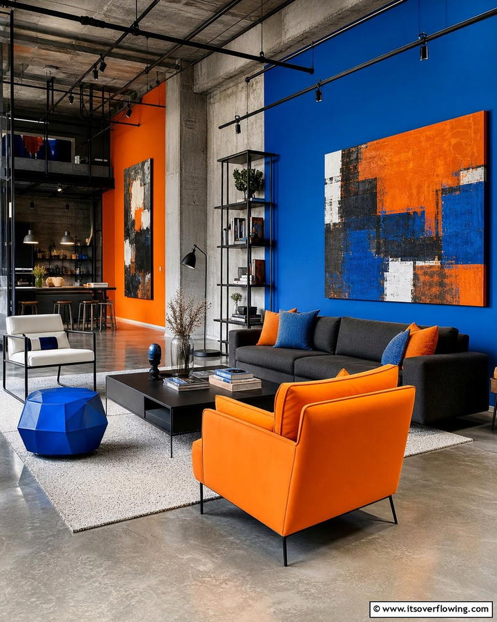 Bold Color Contrasts - 21 Industrial Interior Design Ideas for Urban Chic Spaces