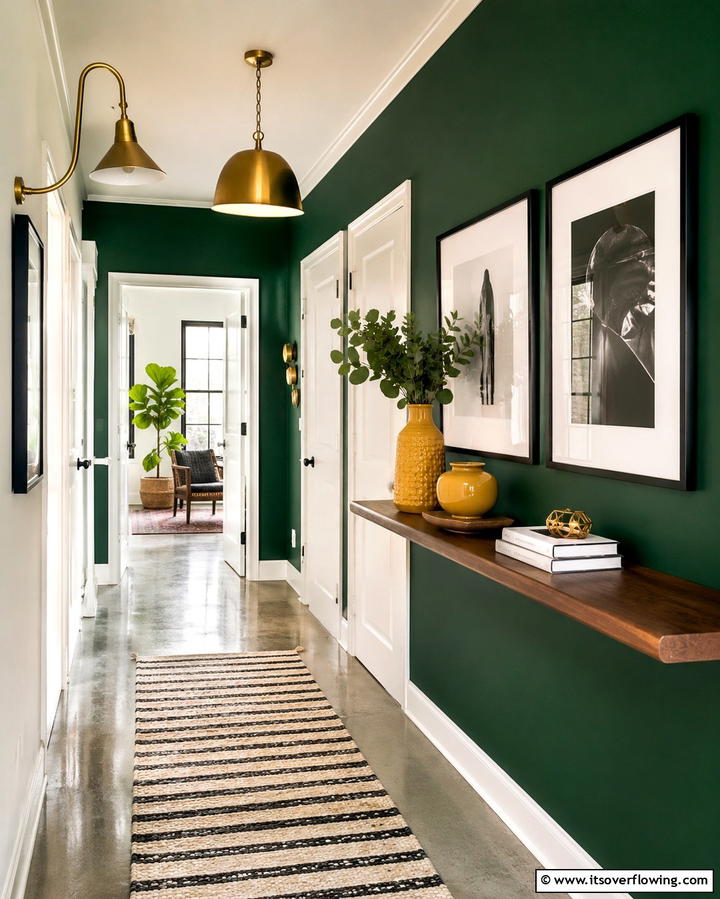 Bold Color Palette - 30 Hallway Decor Ideas to Maximize Narrow Spaces