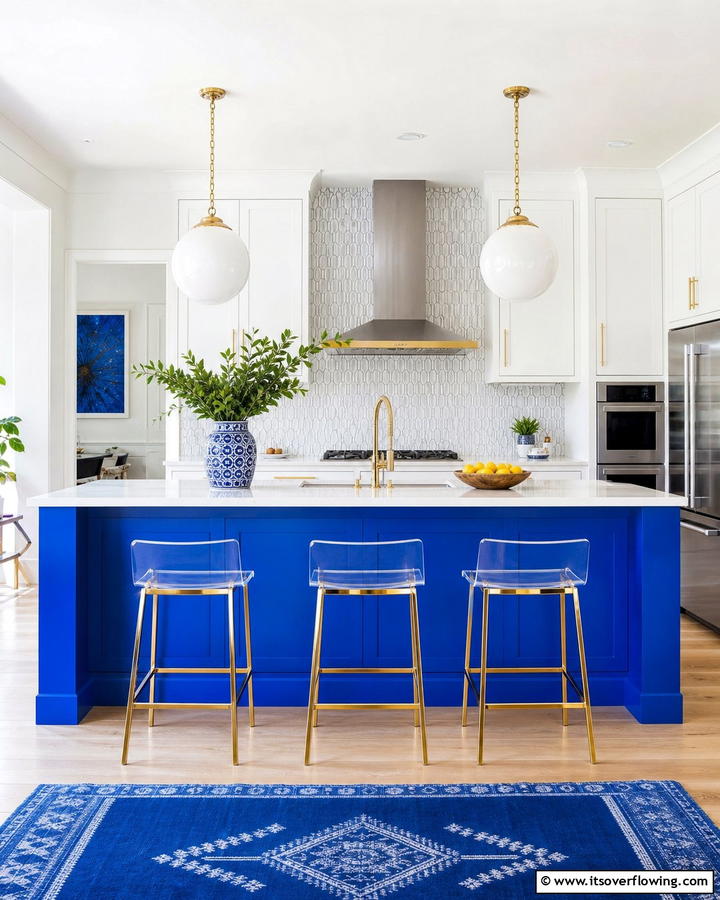 Bold Color Pop - 30 Kitchen Island Decor Ideas for Stylish Functionality