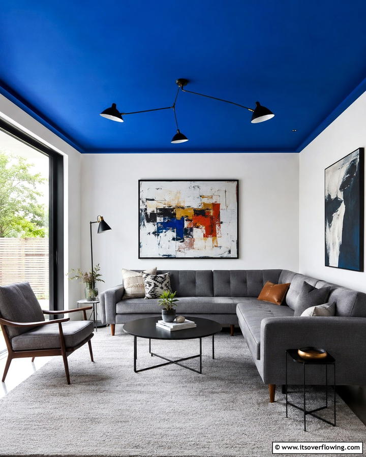 Bold Color Pop Ceiling - 30 Creative Ceiling Paint Ideas to Transform Any Room’s Ambiance