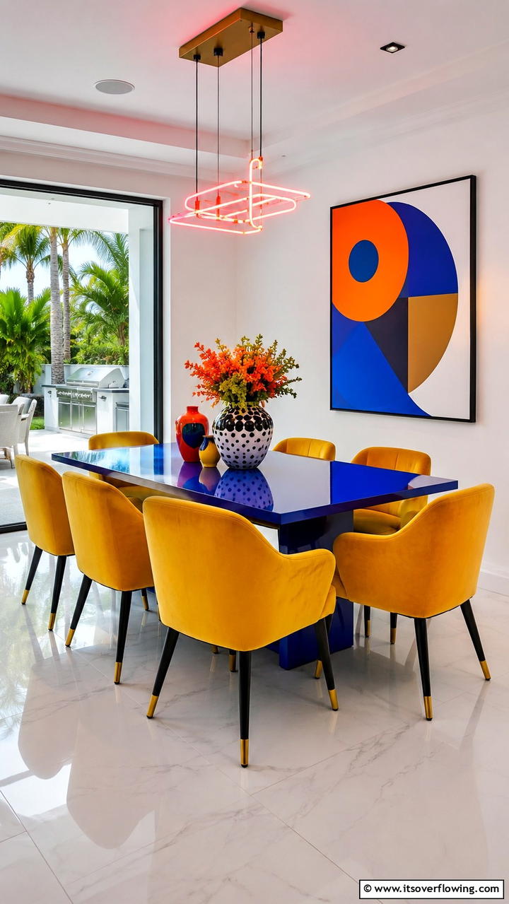 Bold Color Pop Dining - 30 Dining Room Ideas for Memorable Gatherings