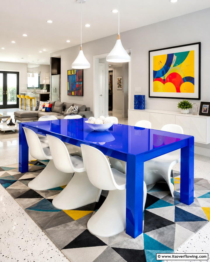 Bold Color Pop Table - 30 Innovative Table Design Ideas for Functional Spaces
