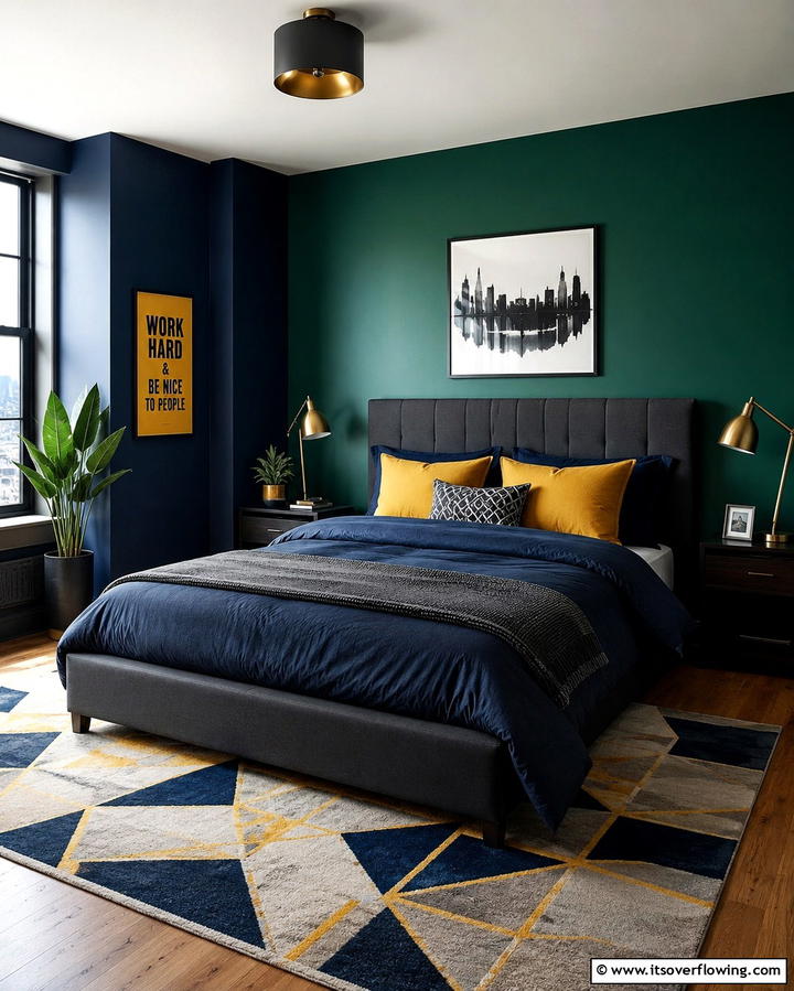 Bold Color Schemes - 30 Bachelor Room Ideas for Modern Masculine Spaces