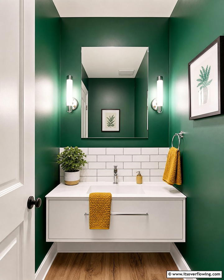Bold Color Schemes - 20 Eclectic Powder Room Ideas for a Unique Look