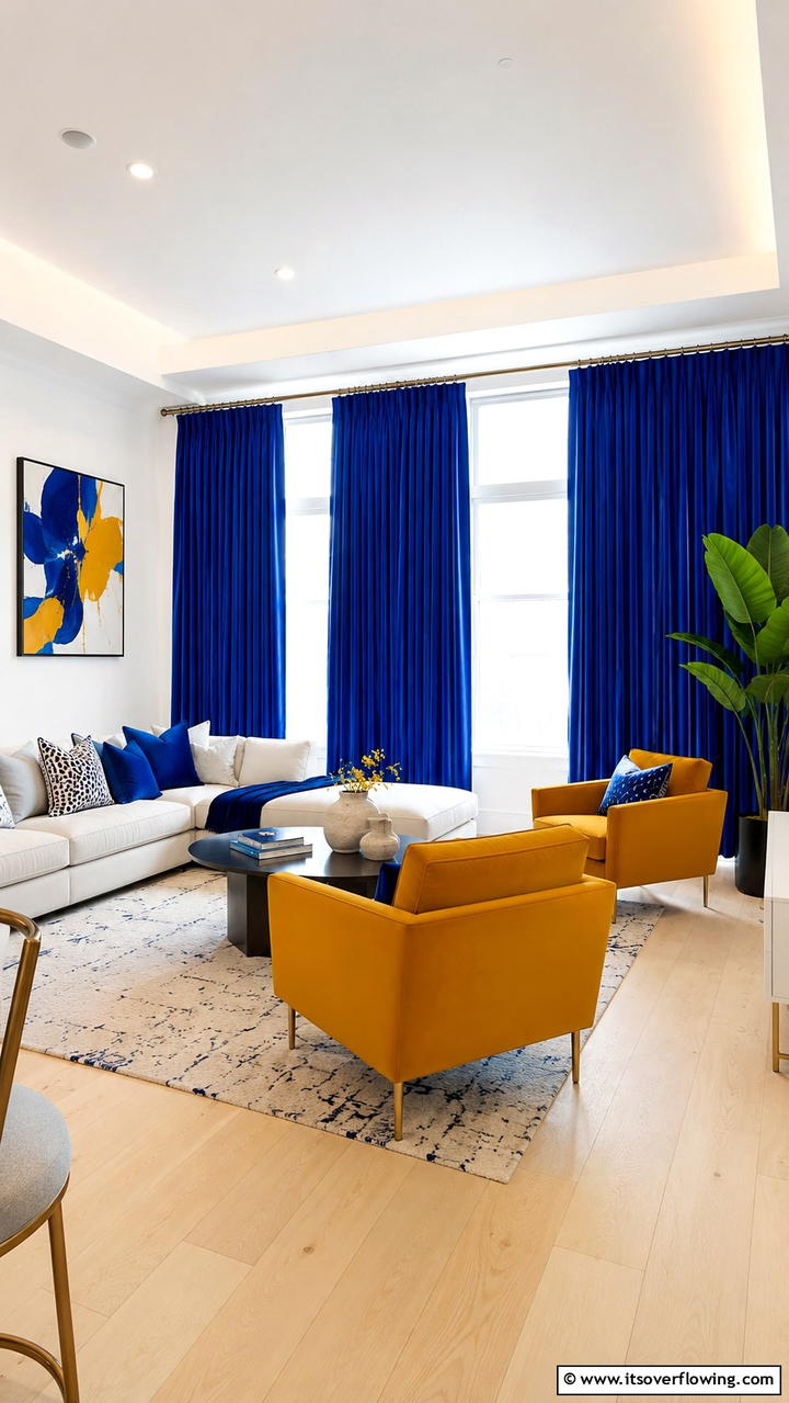 Bold Color Statements - 21 Stylish Window Treatment Ideas for Light and Privacy