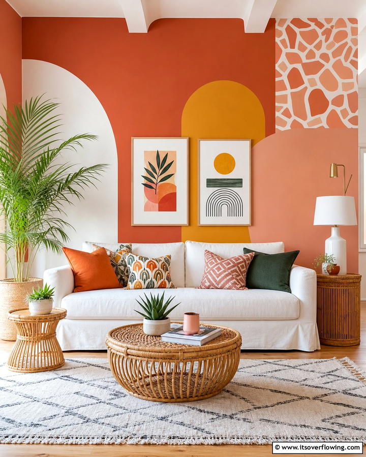 Bold Color Wall Accent - 30 Living Room Wall Decor Ideas to Elevate Your Space