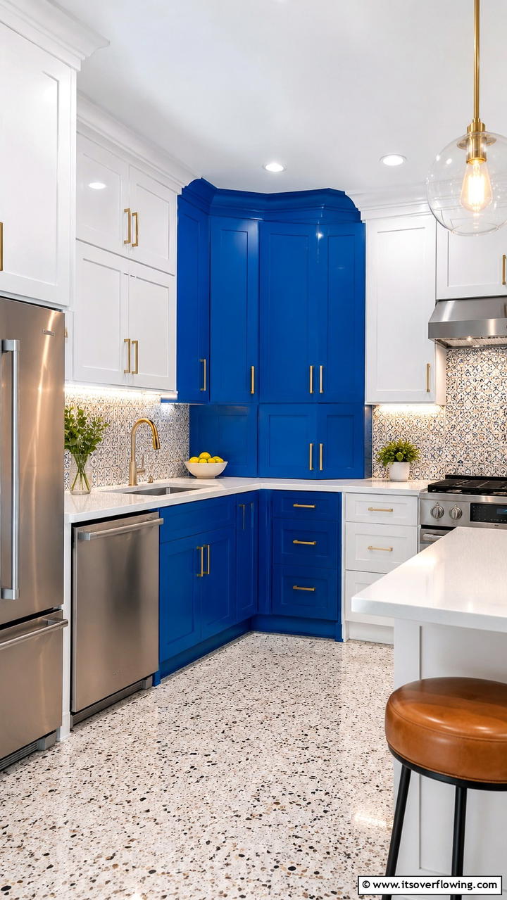 Bold Colored Cabinet Designs - 30 Corner Cabinet Ideas to Maximize Storage in Any Room