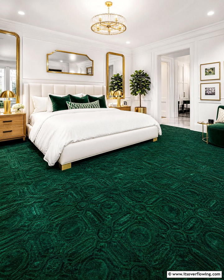 Bold Colored Carpets for Vibrant Energy - 25 Stylish Bedroom Carpet Ideas for a Comfortable Retreat
