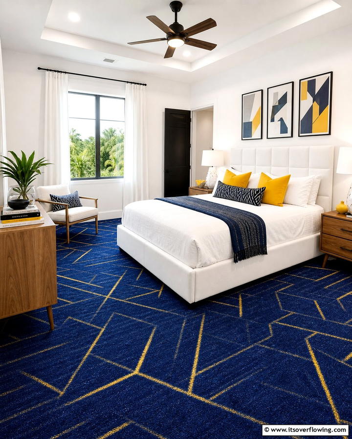 Bold Colored Carpets for Vibrant Energy - 25 Stylish Bedroom Carpet Ideas for a Comfortable Retreat
