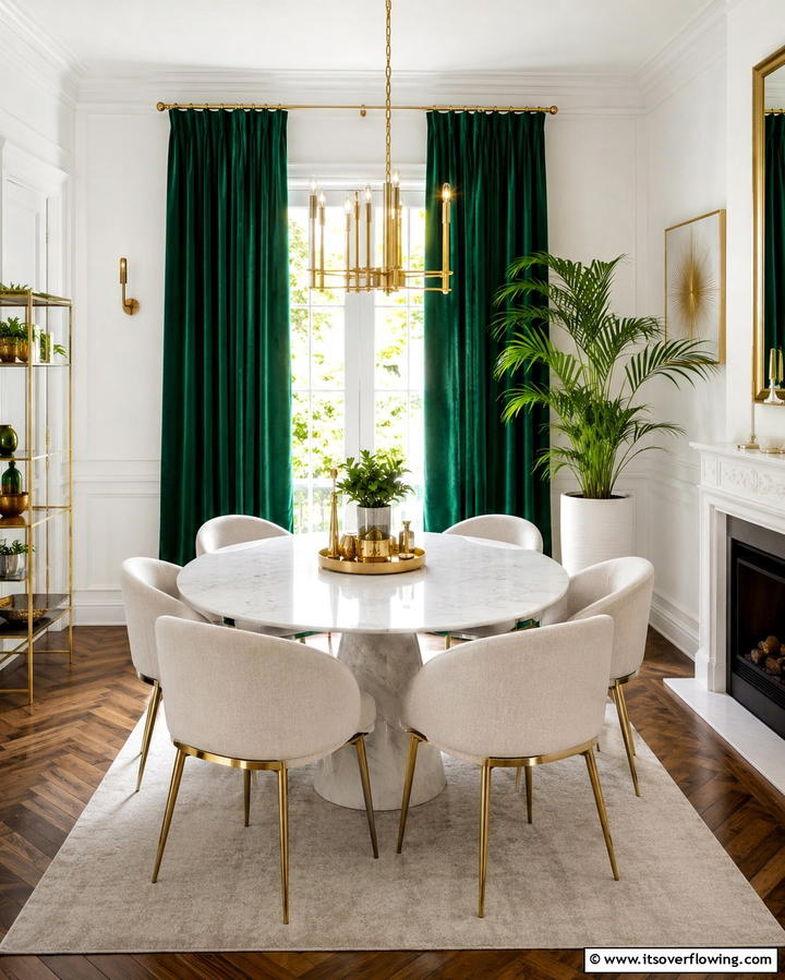 Bold Colored Curtains for a Statement Look - 25 Elegant Dining Room Curtain Ideas to Transform Your Space