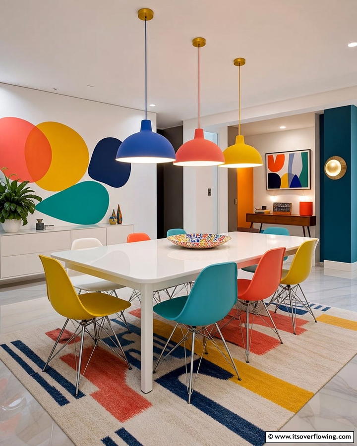 Bold Colorful Lighting - 21 Dining Room Lighting Ideas to Elevate Your Space