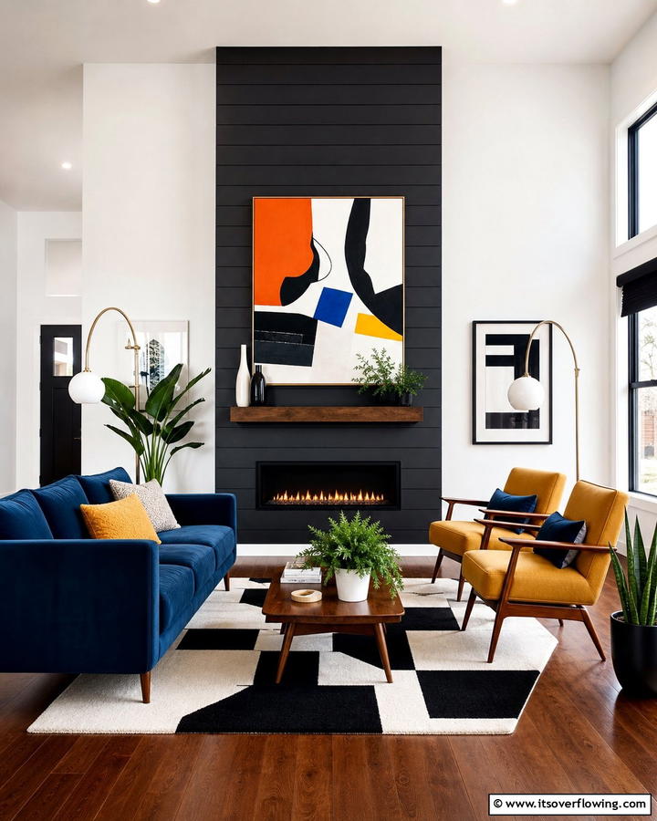 Bold Contrast Shiplap Surround - 21 Shiplap Fireplace Design Ideas to Cozy Up Your Home