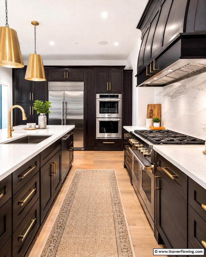 Bold Contrast with Dark Stained Maple - 25 Maple Kitchen Cabinets Ideas for a Warm Look