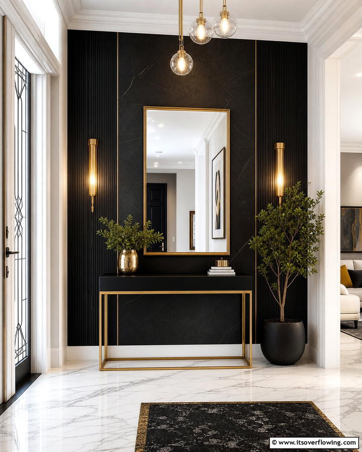 Bold Entryway Design - 25 Black Accent Wall Ideas for a Dramatic Statement