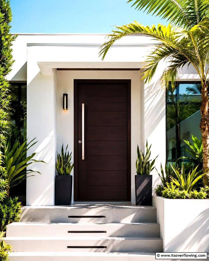 Bold Espresso Stain - 25 Stained Front Door Ideas for Curb Appeal