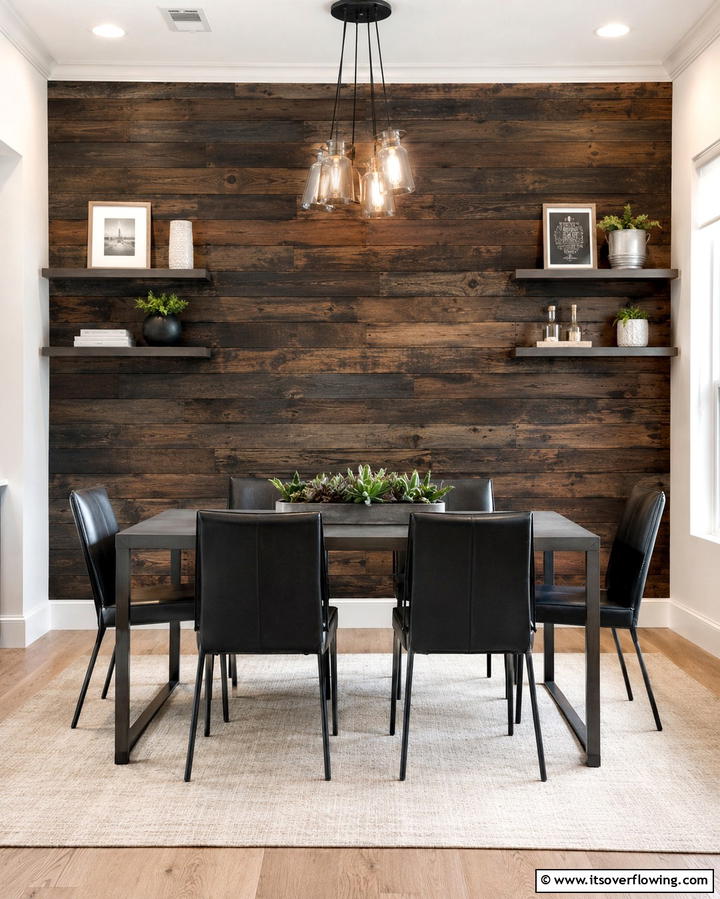 Bold Feature Wall - 25 Masculine Dining Room Ideas for Modern Men