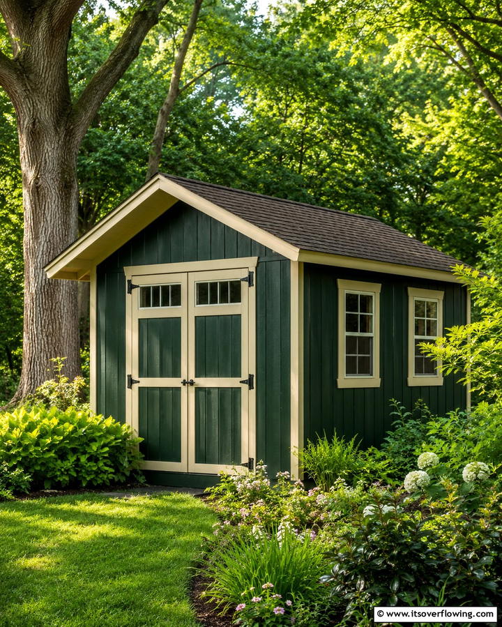 Bold Forest Green Harmony - 25 Shed Color Ideas to Brighten Your Outdoor Space