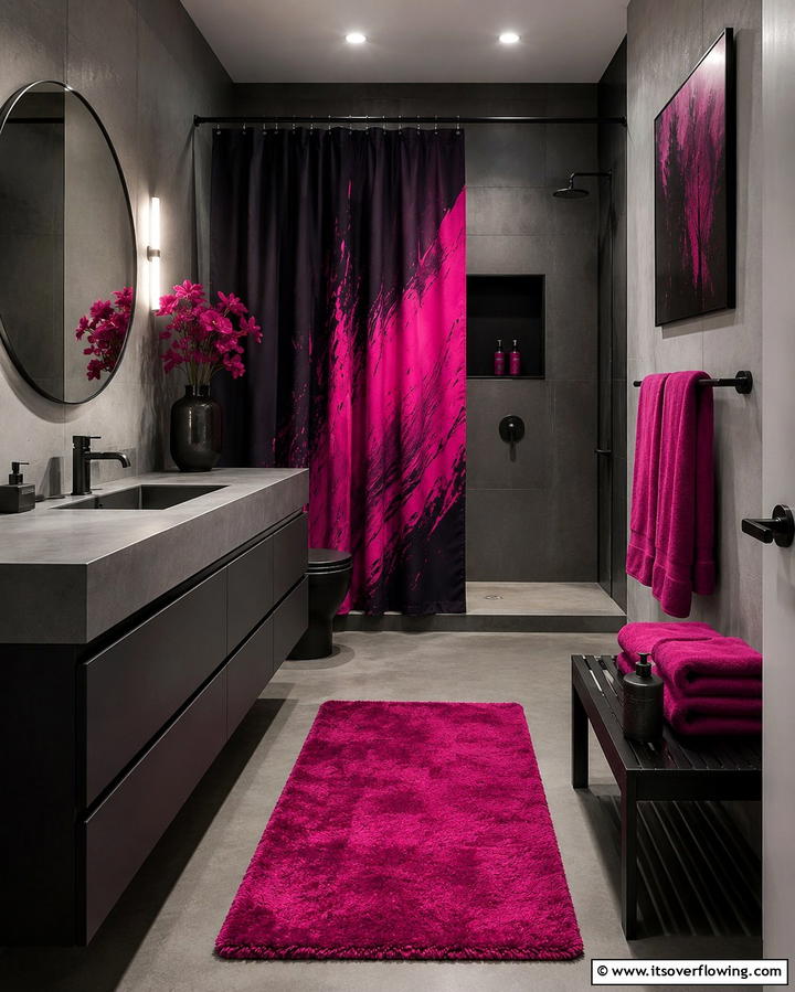 Bold Fuchsia Accents for a Dramatic Effect - 25 Pink Bathroom Ideas for a Soft and Serene Space