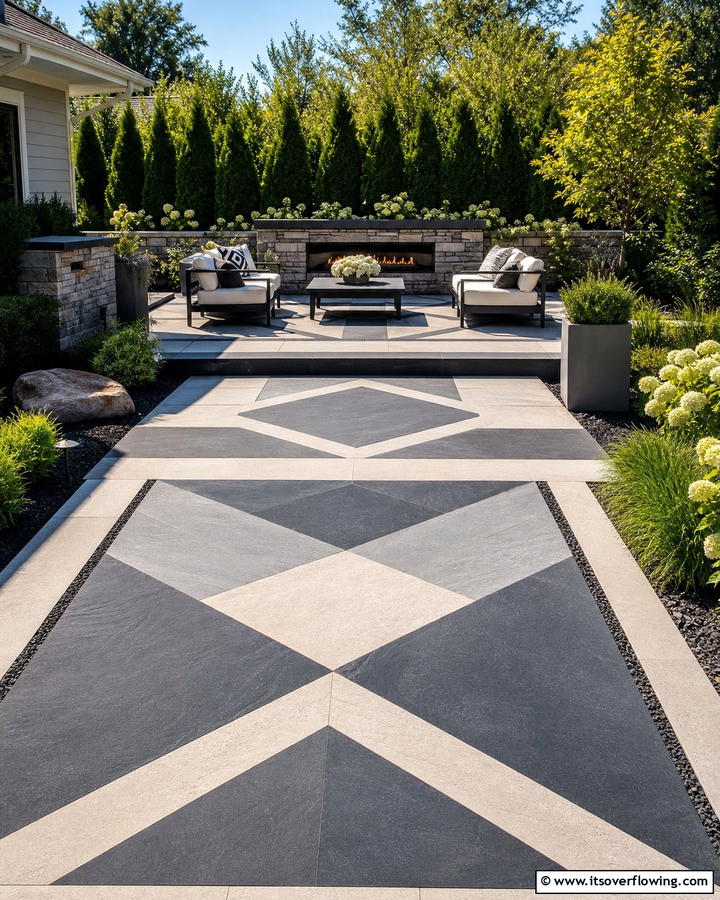 Bold Geometric Design - 21 Backyard Patio Ideas for Creating Your Perfect Outdoor Oasis