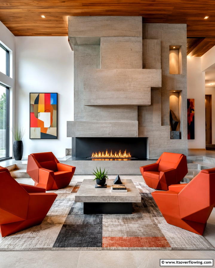 Bold Geometric Forms - 30 Bold Brutalist Interior Design Concepts for Modern Spaces