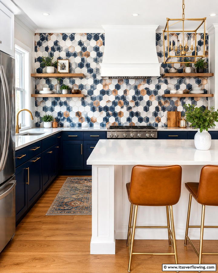 Bold Geometric Patterns - 25 Modern Kitchen Backsplash Ideas for a Fresh Update