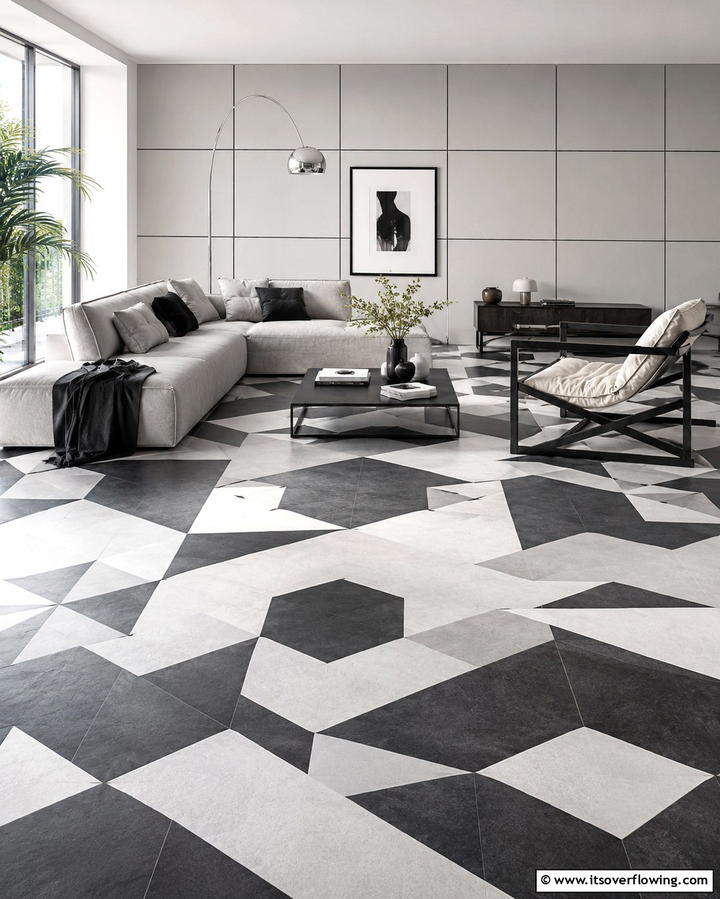 Bold Geometric Patterns - 25 Painted Floor Ideas to Revitalize Your Home