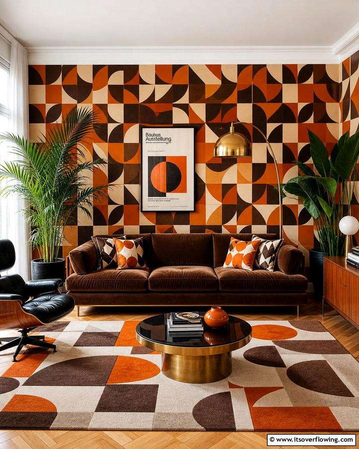 Bold Geometric Patterns - 25 Retro 70s Living Room Ideas for a Funky Vibe