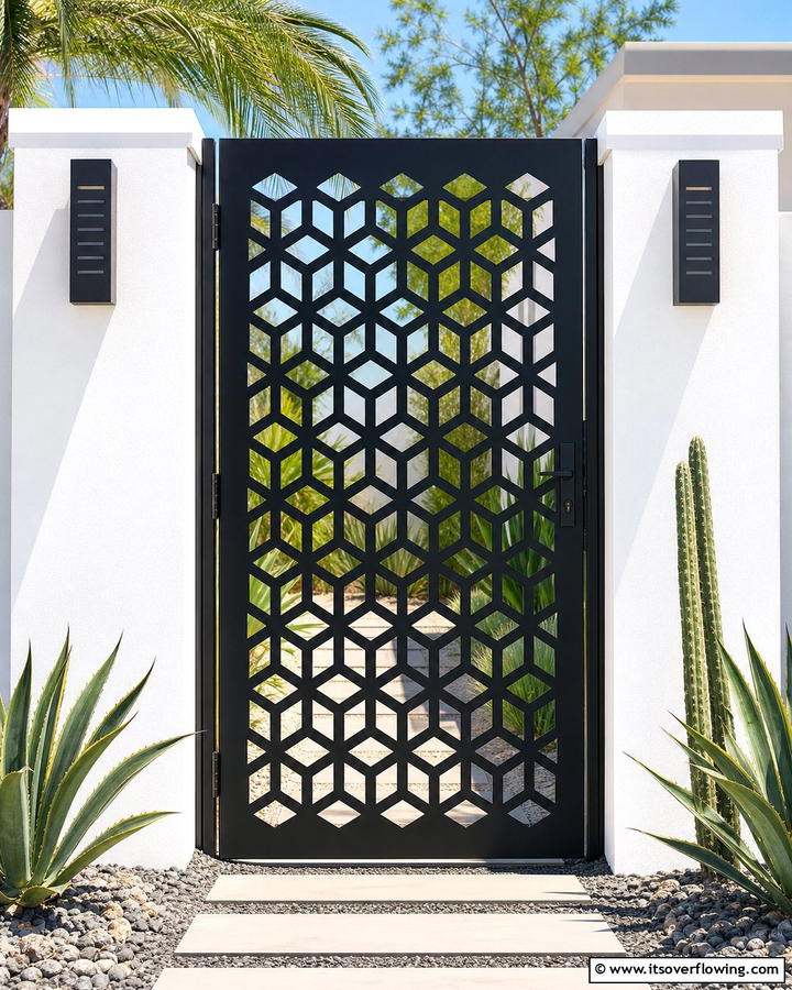 Bold Geometric Patterns - 30 Garden Gate Ideas- Charming Entrances & DIY Projects