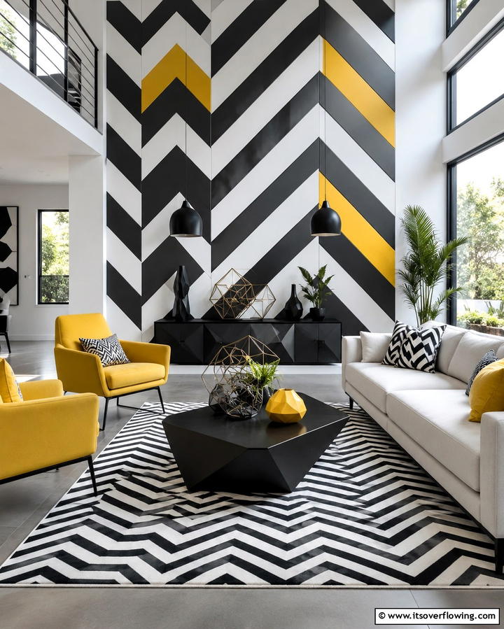 Bold Geometric Patterns - 30 Great Room Ideas to Elevate Open-Concept Living