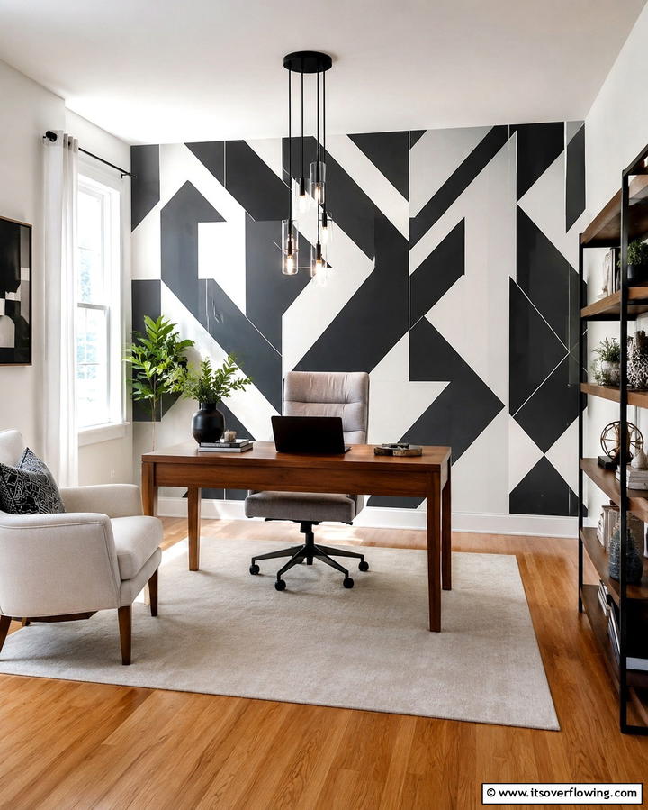Bold Geometric Patterns - 30 Office Wallpaper Ideas for a Productive Workspace