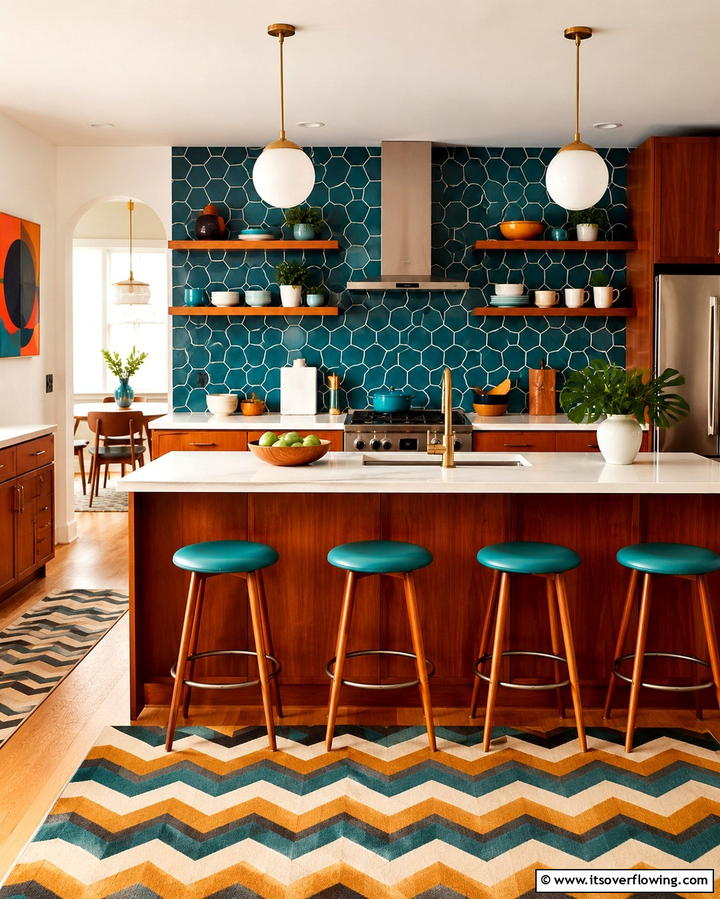 Bold Geometric Patterns - 30 Retro 70s Kitchen Ideas for a Funky Vintage Makeover