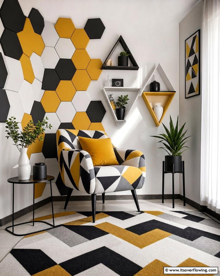 Bold Geometric Patterns - 21 Corner Decoration Ideas to Utilize Empty Spaces