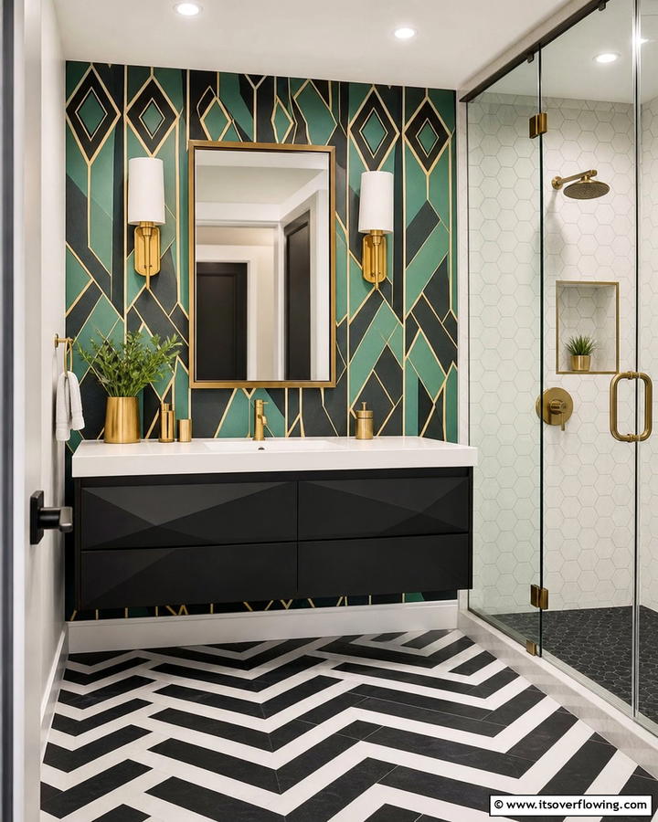Bold Geometric Patterns - 21 Luxury Bathroom Ideas for a Spa-Like Retreat