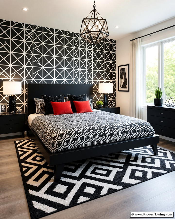 Bold Geometric Patterns - 21 Modern Bedroom Interior Design Ideas for Elegant Spaces