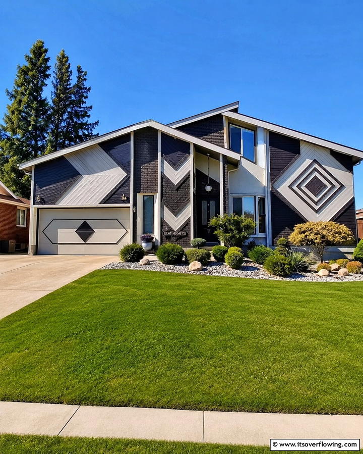 Bold Geometric Patterns - 25 1980s House Exterior Ideas for a Retro Look