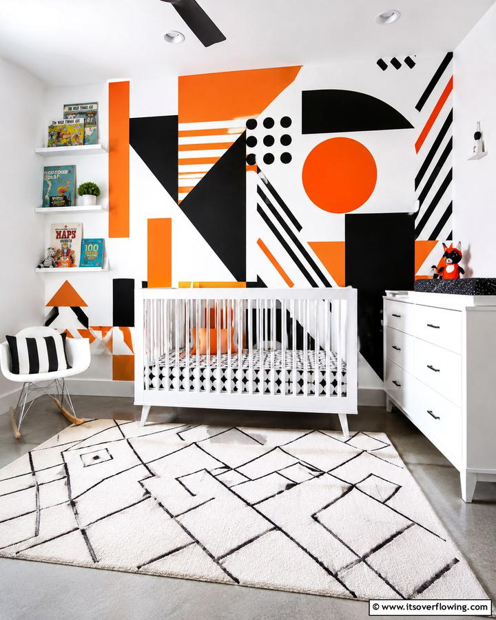 Bold Graphic Patterns - 30 Nursery Accent Wall Ideas for a Charming Baby Room