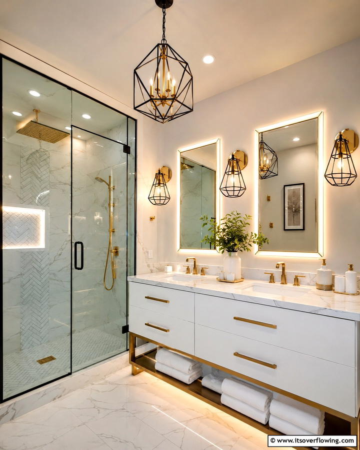 Bold Lighting Fixtures - 25 Masculine Bathroom Ideas for a Bold Look